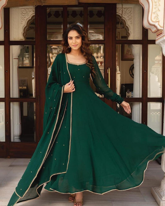 Hendwork gown with Dupatta Code- 1059 shaja